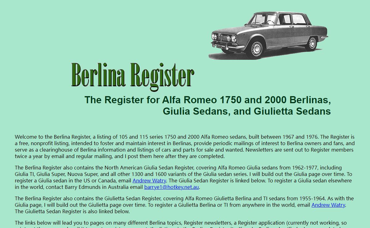 Berlina Register