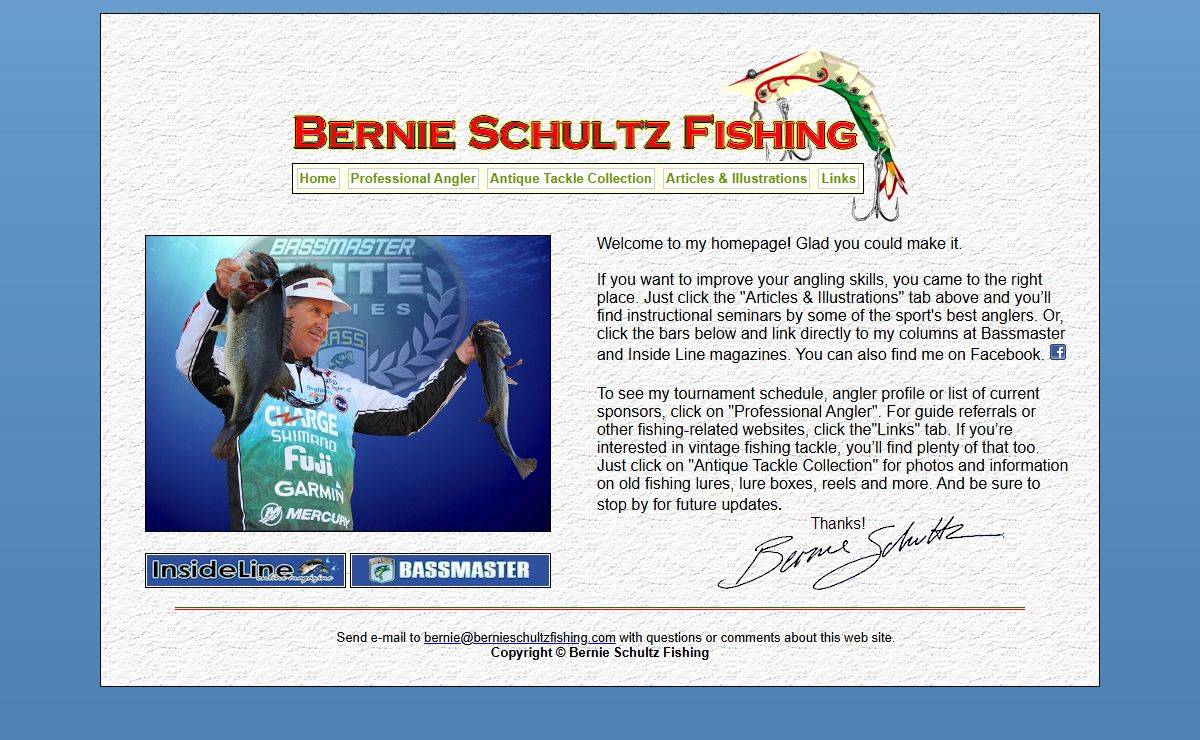 Bernie Schultz Fishing - Professional Angler & Antique Fishing Lure Collector