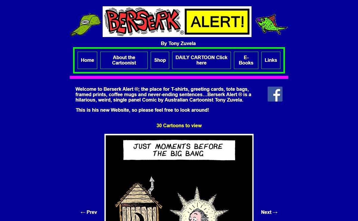 Berserk Alert ® - new Australian cartoonist - comic book, greeting cards and fridge magnets...