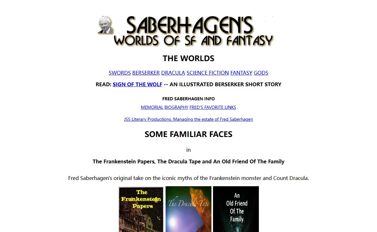 SABERHAGEN'S WORLDS of SF and FANTASY