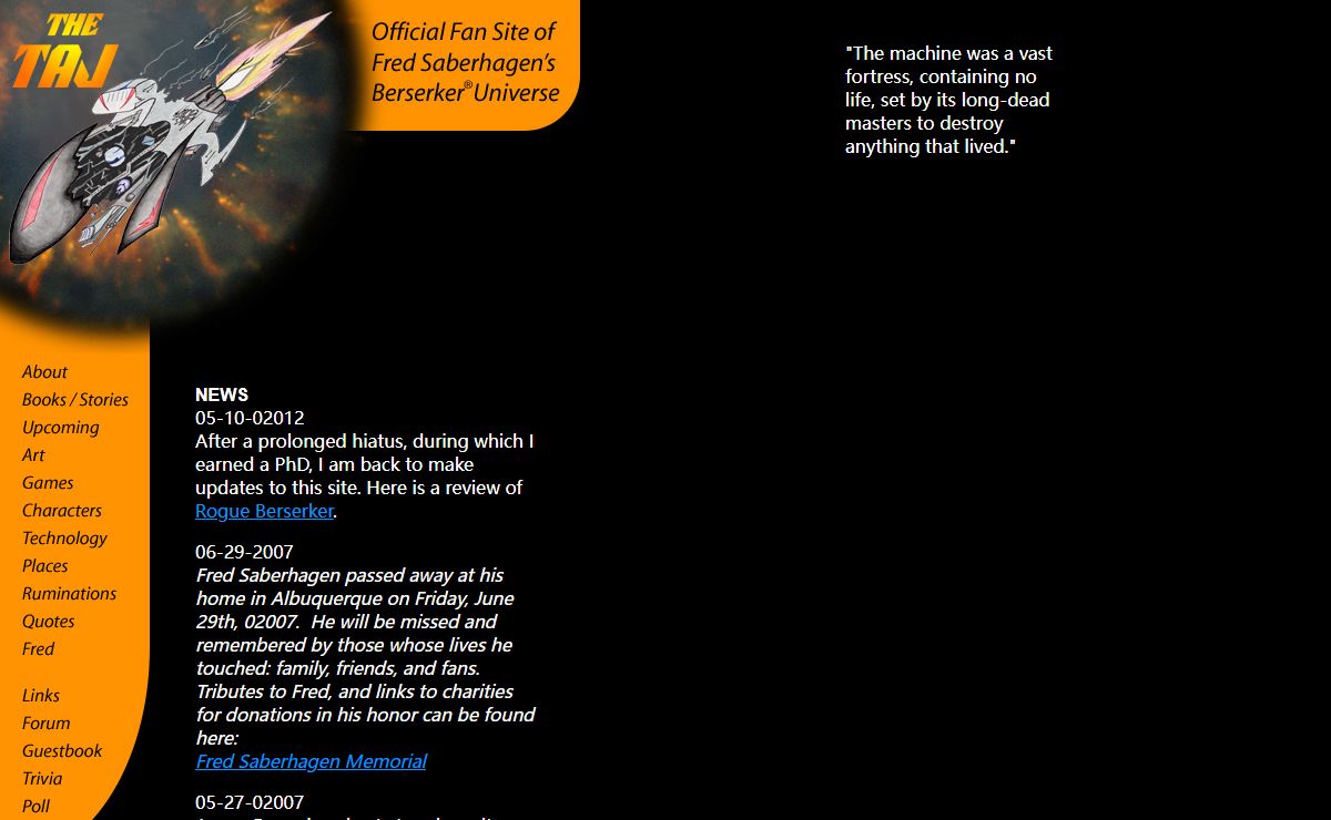 The Taj: Official Fan Site of Fred Saberhagen's Berserker Universe