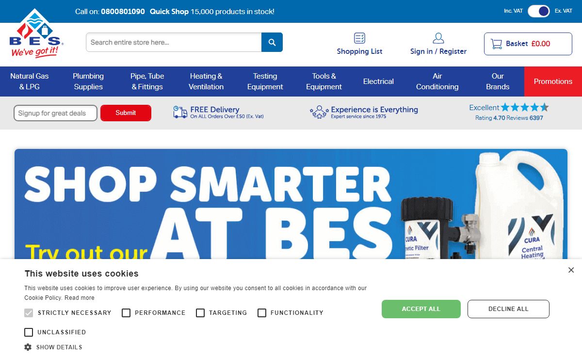 BES | Next Day Delivery On 15,000 Plumbing, Gas & Heating Supplies