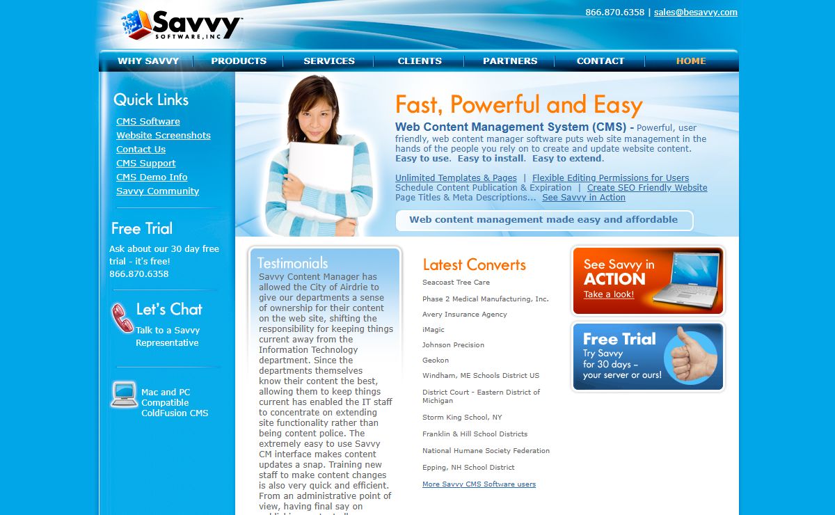 CMS | Web Content Management Software - WCM | Coldfusion Content Manager System | Savvy Software