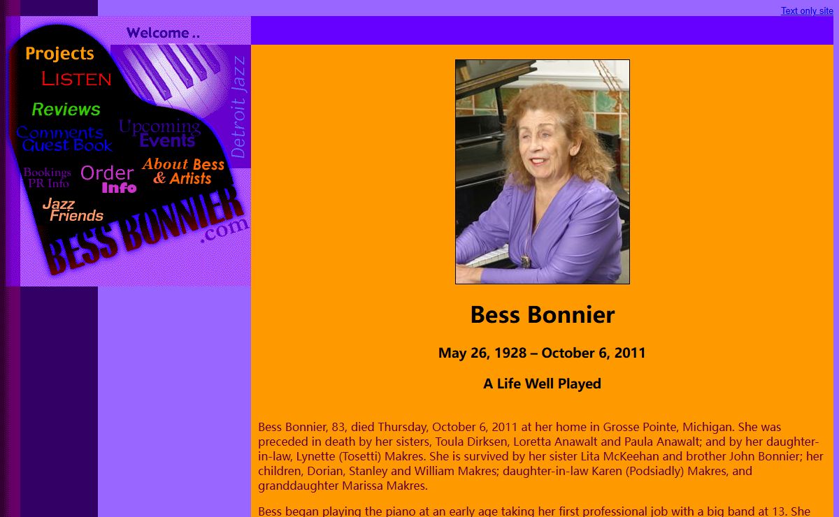 Bess Bonnier - Detroit Jazz Pianist and Composer
