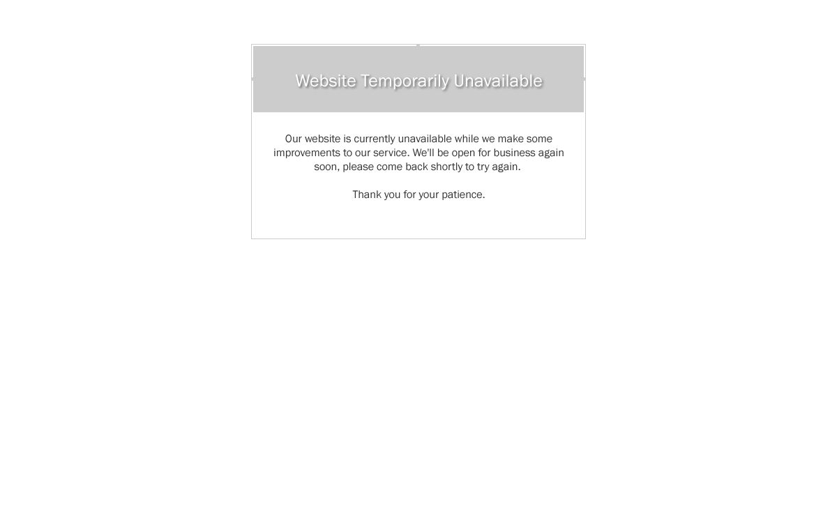 Website Temporarily Unavailable