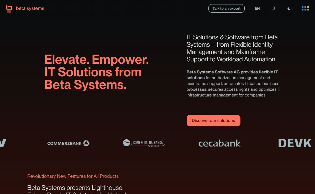 Innovative IT Solutions & Software Products – Beta Systems Software AG