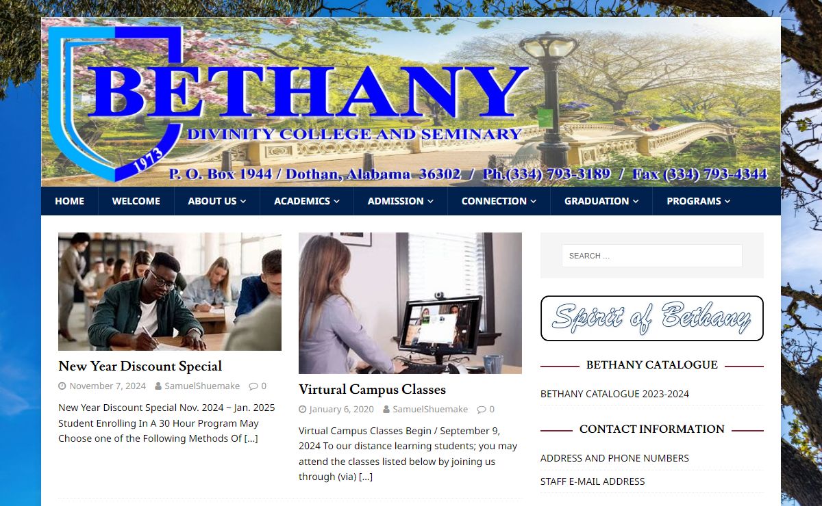 Bethany Divinity College and Seminary – Christian and Biblical Knowledge
