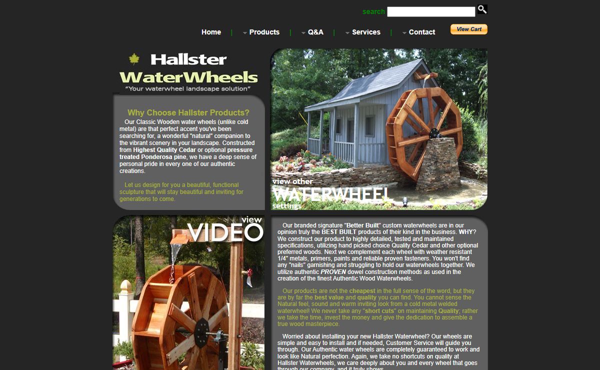 Custom Wooden Water Wheels, Water wheel for Home and Garden: Hallster WaterWheels