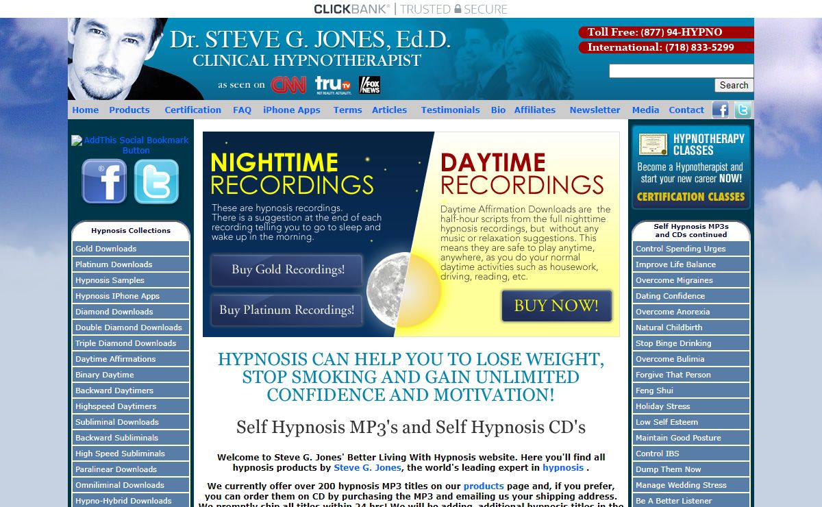 Steve G. Jones - Self Hypnosis MP3 and Self Hypnosis CDs