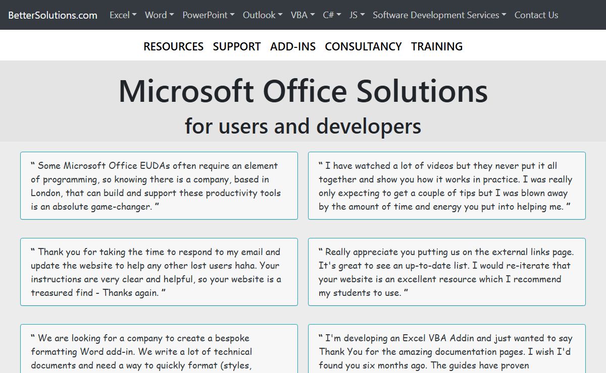 Microsoft Office Development - BetterSolutions.com