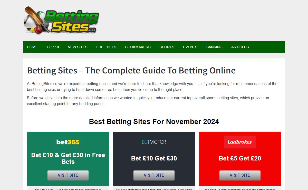 Betting Sites - Sign Up Offers From the UK's Best Online Bookies