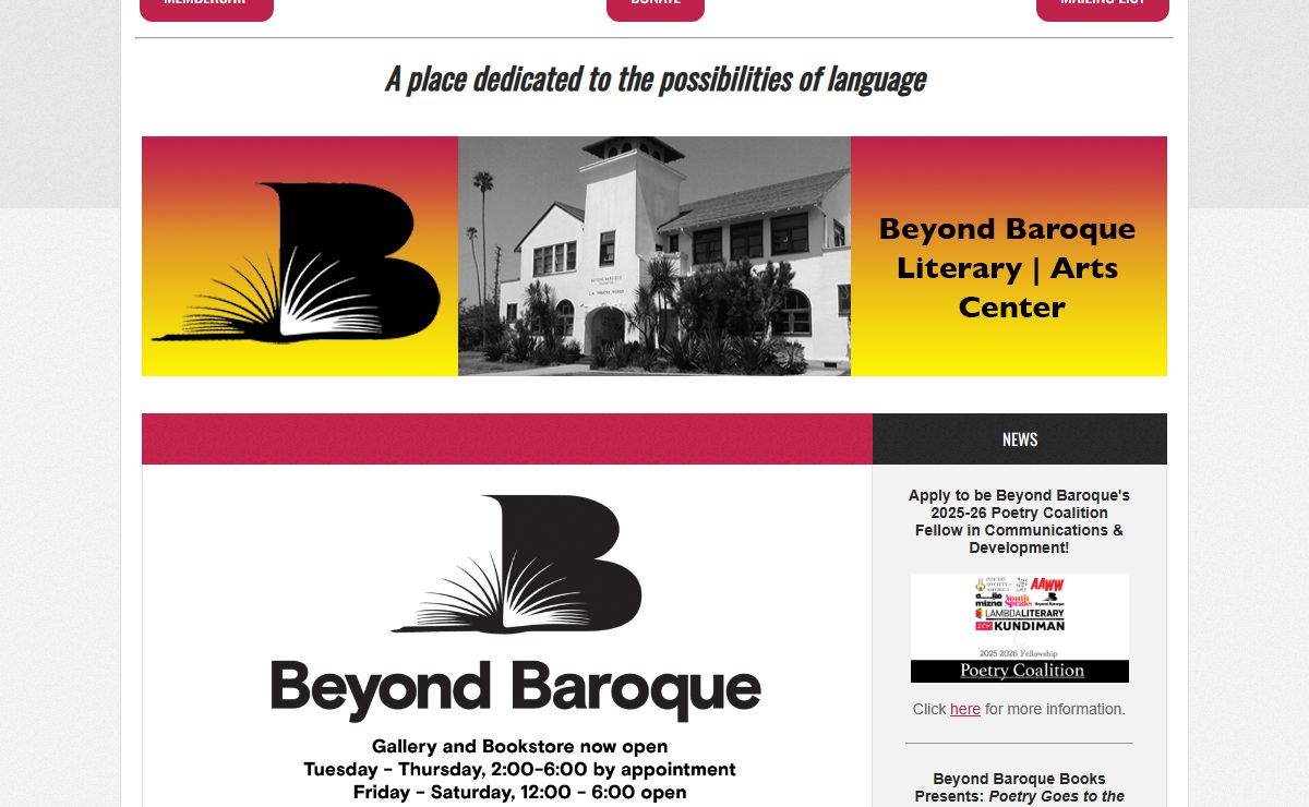 Beyond Baroque Homepage