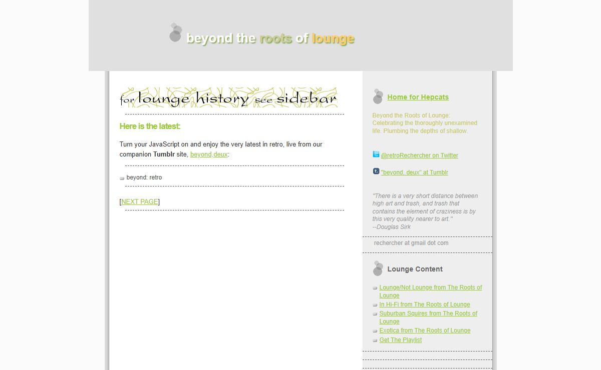 Beyond the Roots of Lounge