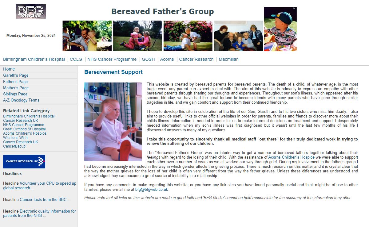 Bereaved Father's Group Homepage