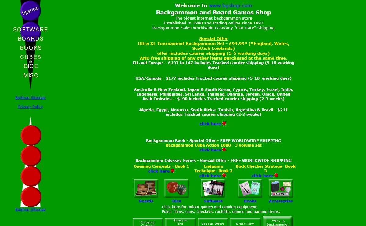 Backgammon and Board Games Shop. Specialist global supplier, backgammon sets, backgammon boards, software, game set and gaming items.