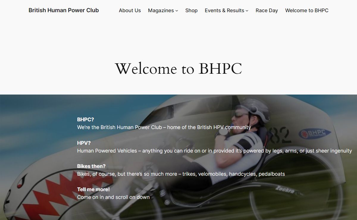 British Human Power Club – The home of the British HPV community