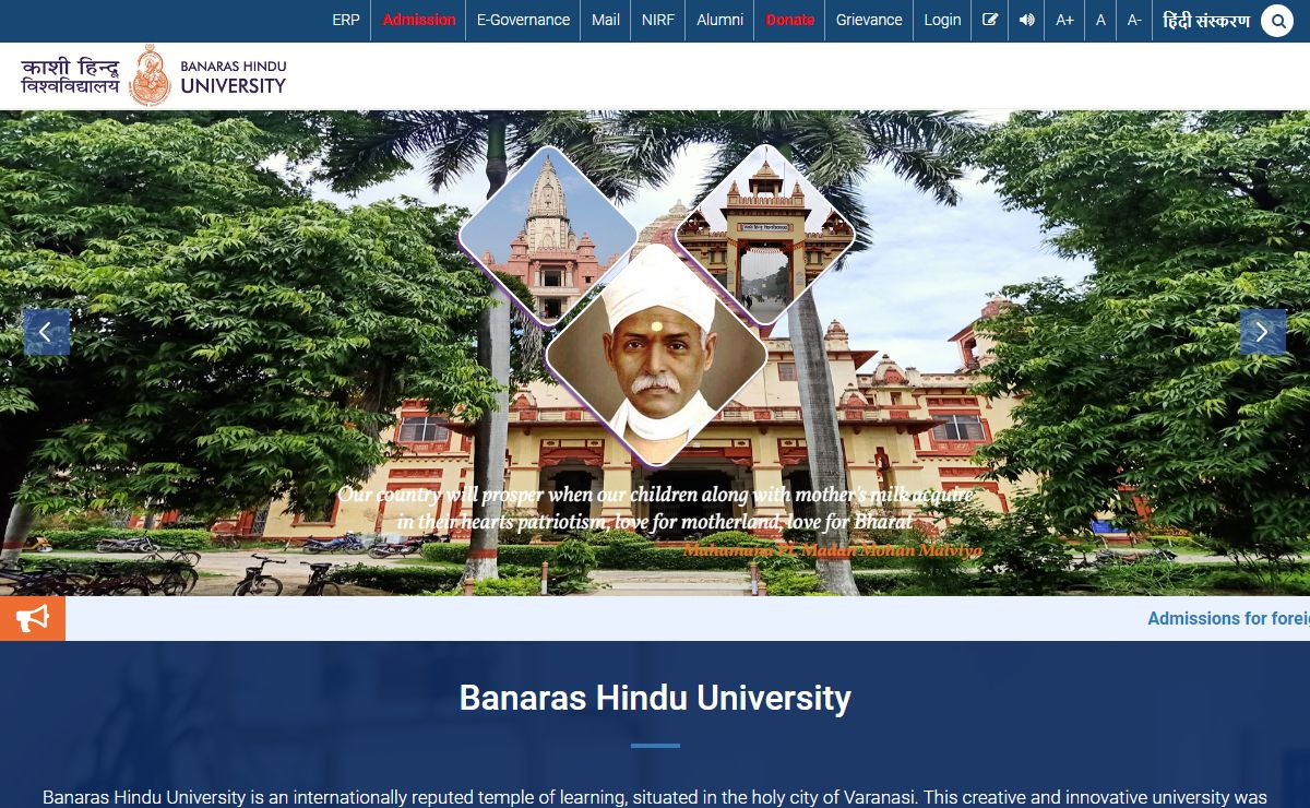 Home - Banaras Hindu University, Varanasi, India.