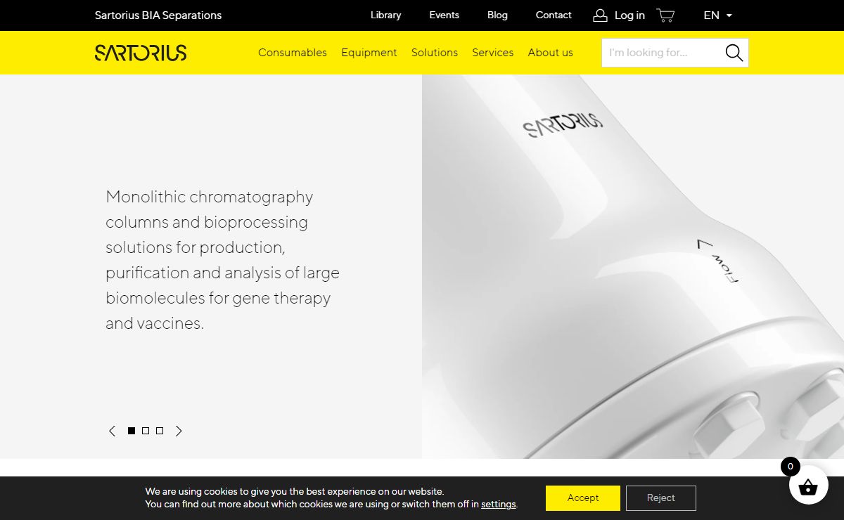 Monolithic chromatography columns and bioprocessing solutions - Sartorius BIA Separations