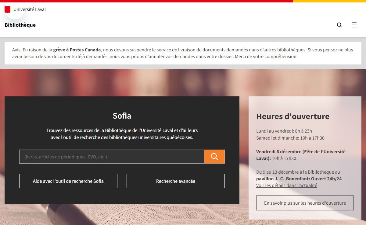 Accueil | Bibliothèque | ULaval