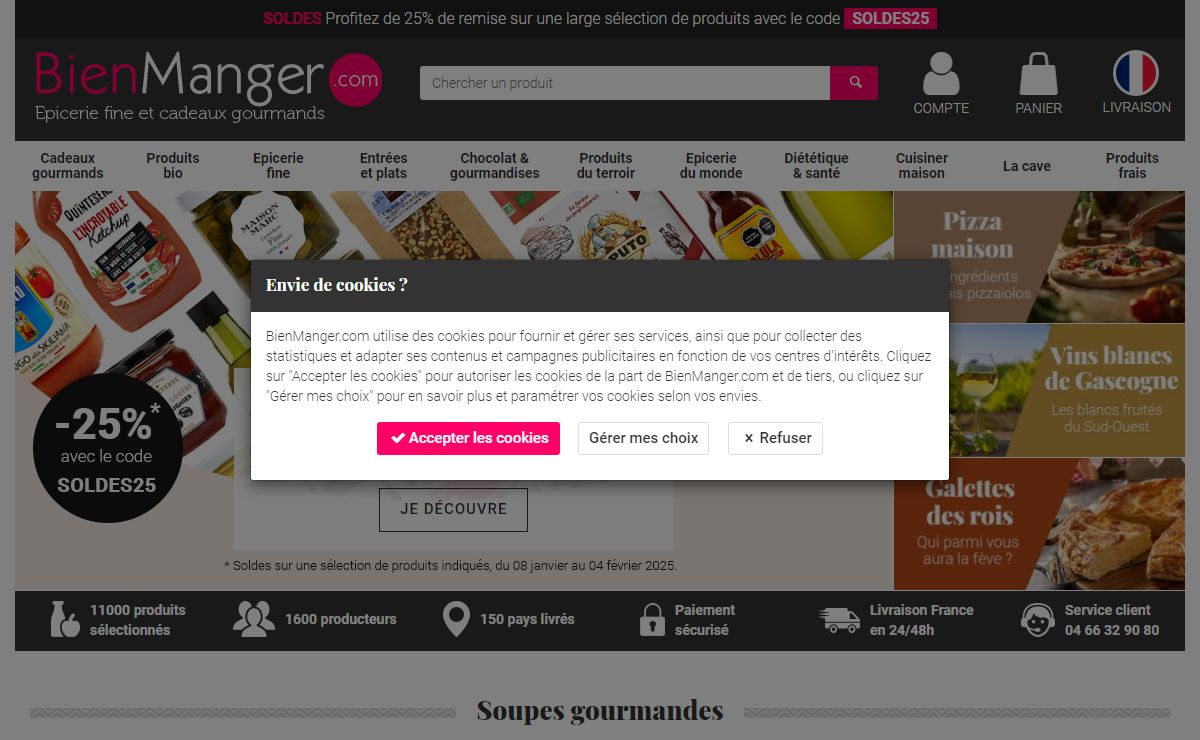 BienManger.com - Epicerie fine, Produits bio, Cadeaux gourmands et Produits du terroir