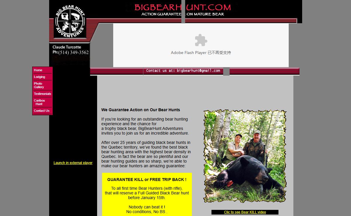 Big Bear Hunt Adventures: Claude Turcotte Guide&Services, guaranteed.