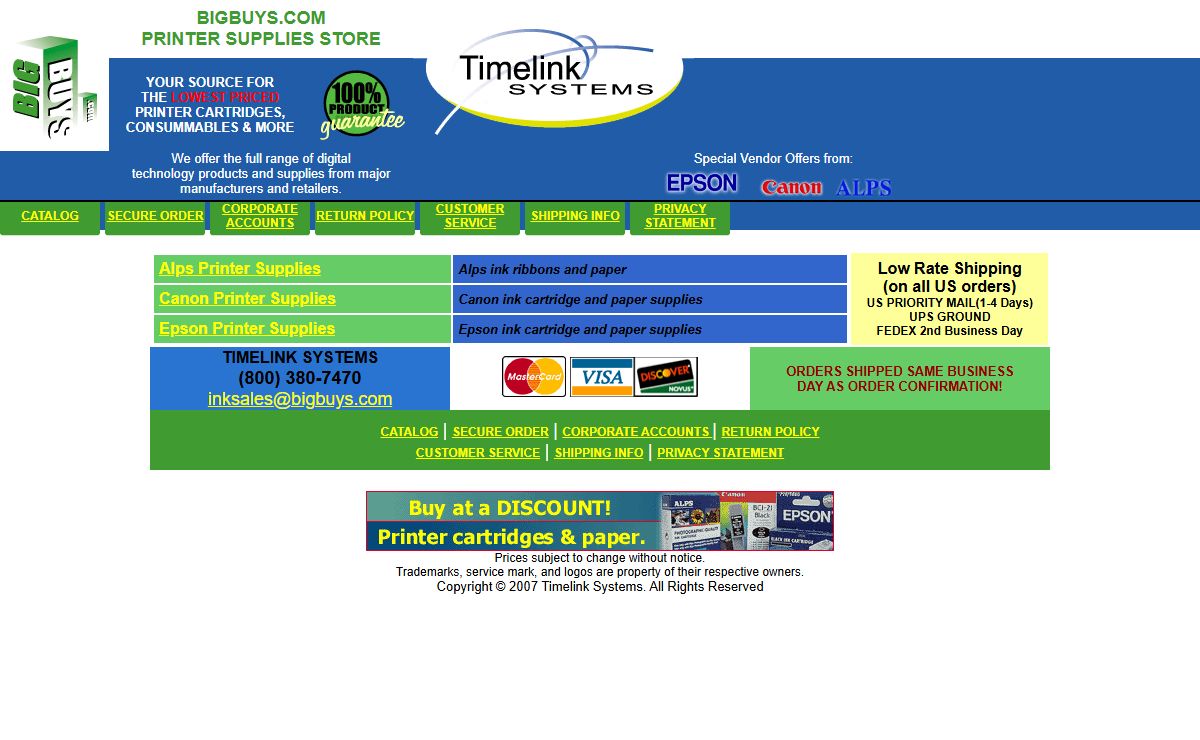 Bigbuys Printer Supplies Store - discount ink cartridge ink and paper supplies