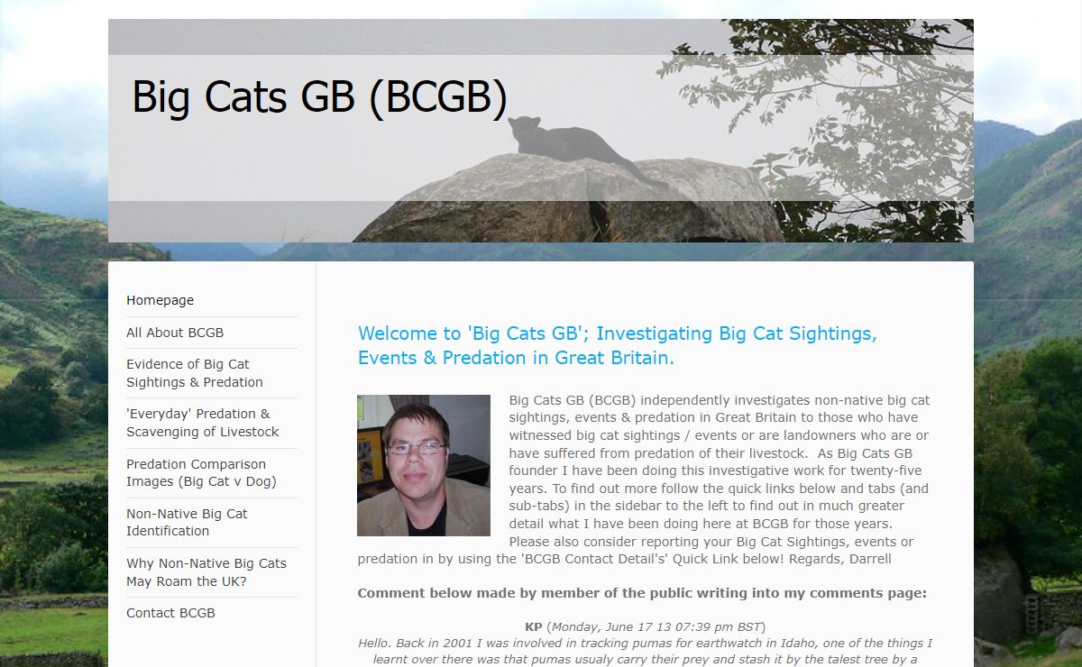 Big Cats GB: impartial and confidential investigations of big cat, big cats, big cat sightings & non-native big cats.