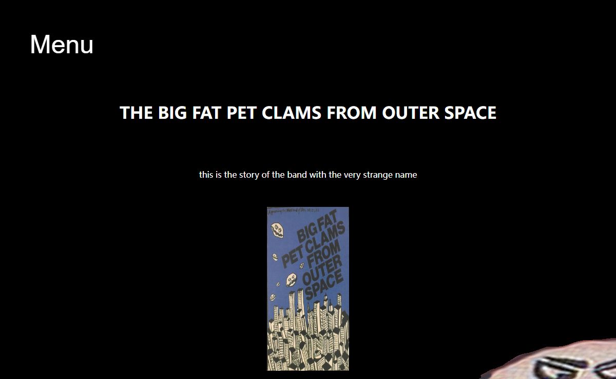 the official webpage of The Big Fat Pet Clams From Outer Space
