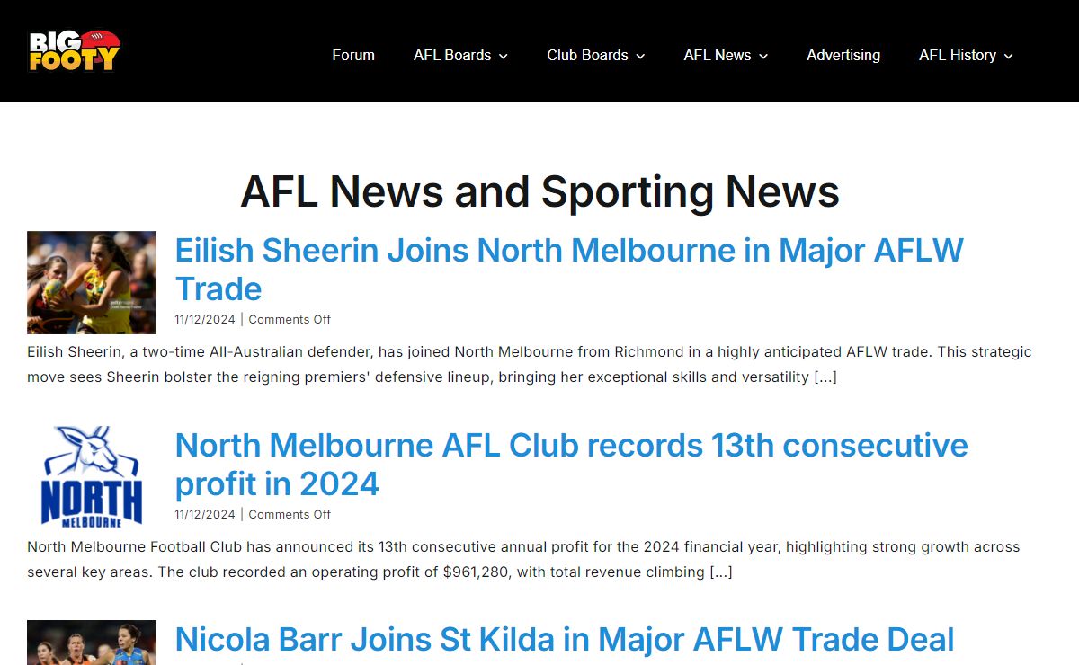 AFL News - Stats, Analysis and Bigfooty Forum