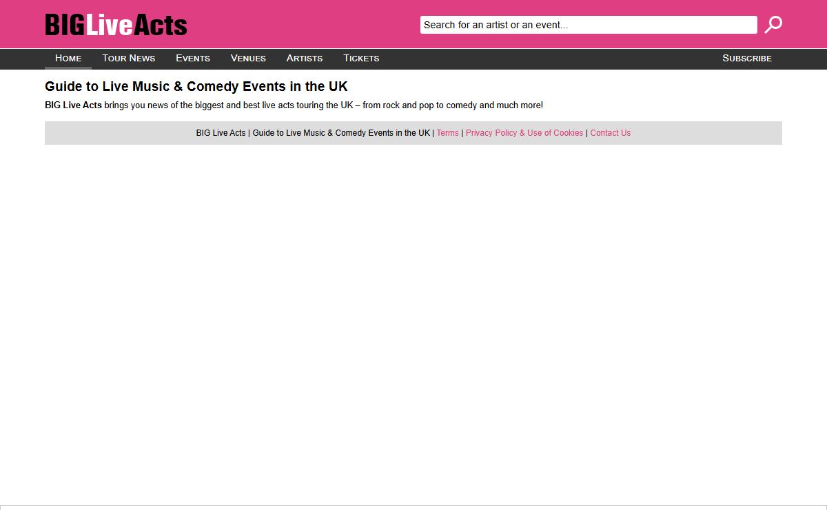 Live Music & Comedy Events in the UK | BIG Live Acts