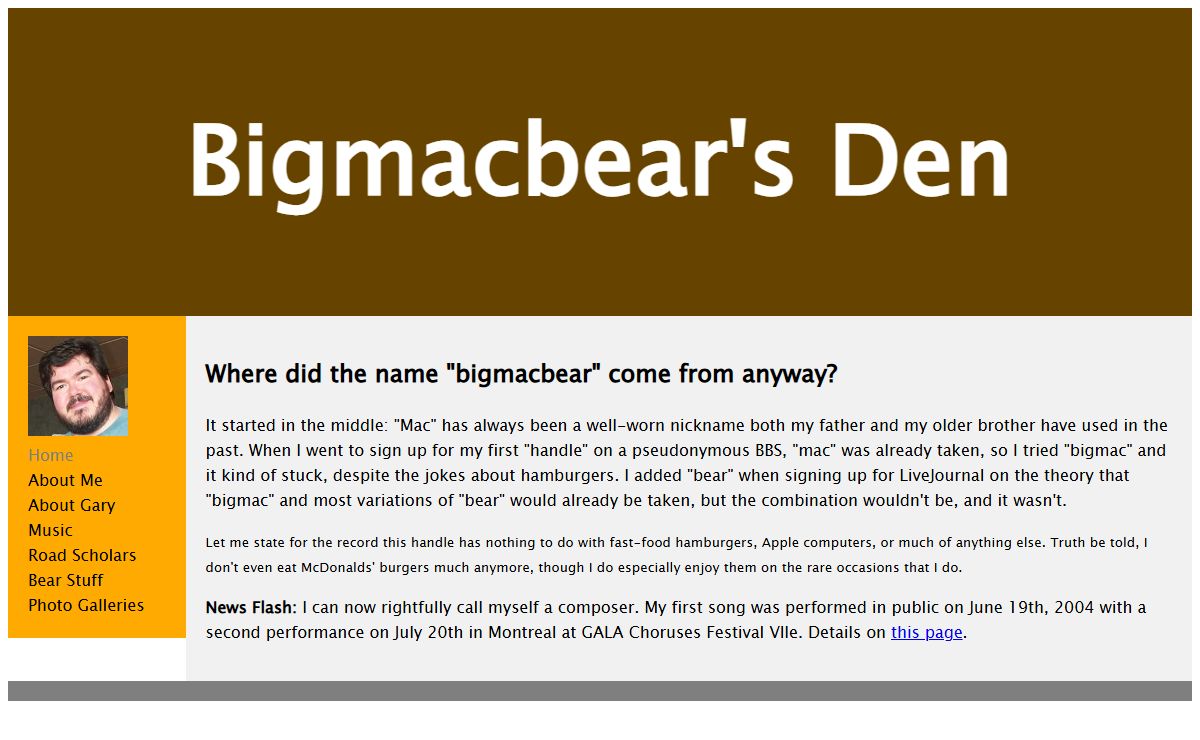 Welcome to Bigmacbear's Den!