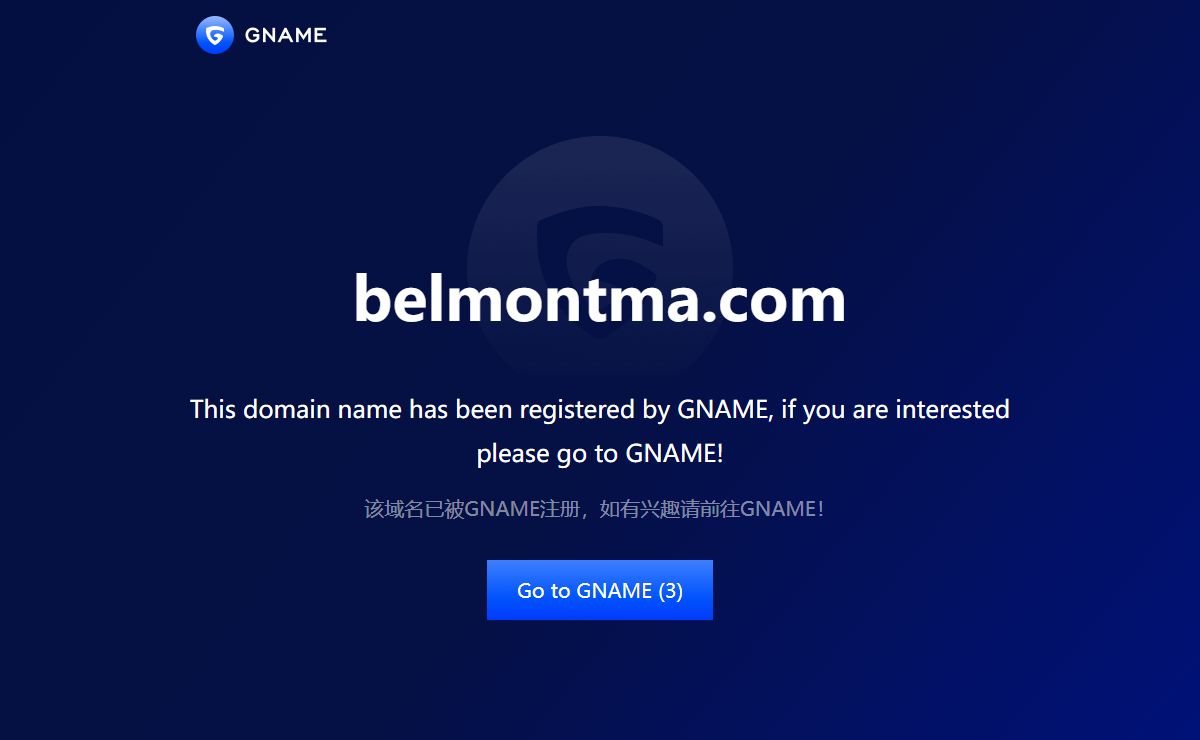 belmontma.com has been registered by GNAME!