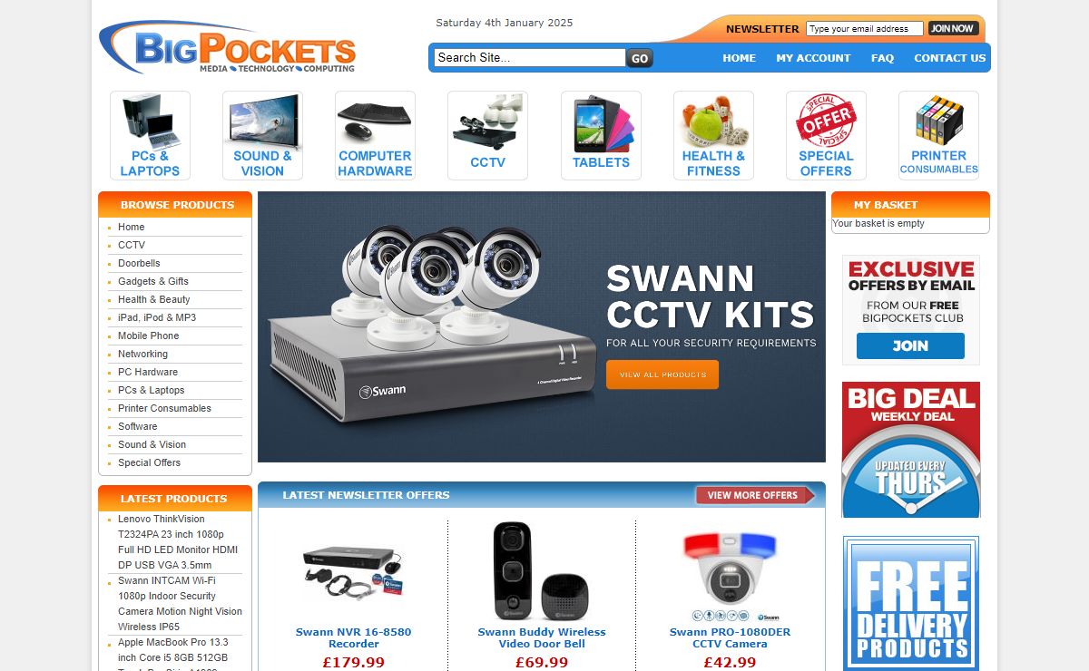www.bigpockets.co.uk - the cheapest gadgets, TVs, laptops and PCs on the internet! - Free Delivery