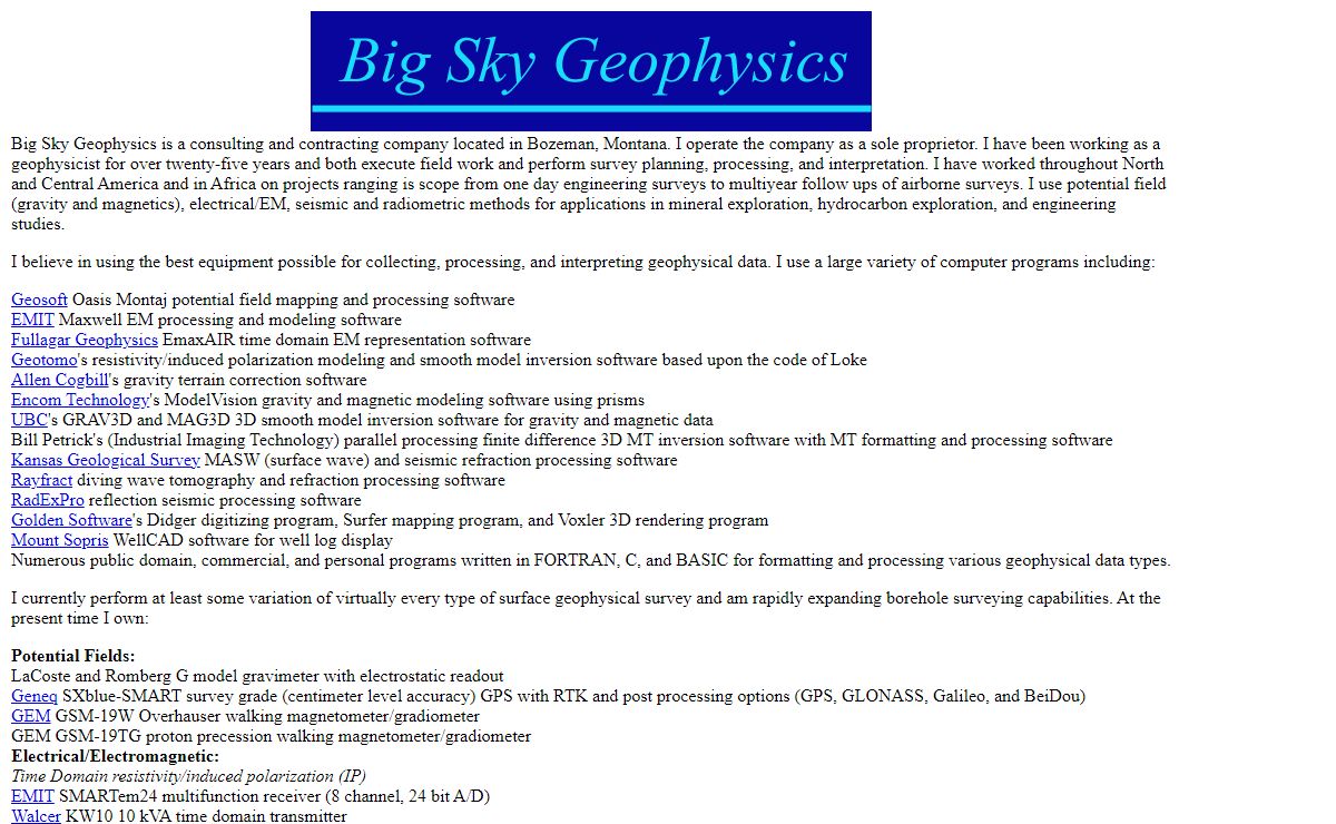 Home: Big Sky Geophysics