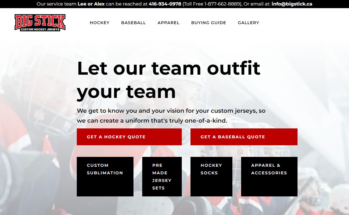 Big Stick Custom Hockey Jerseys