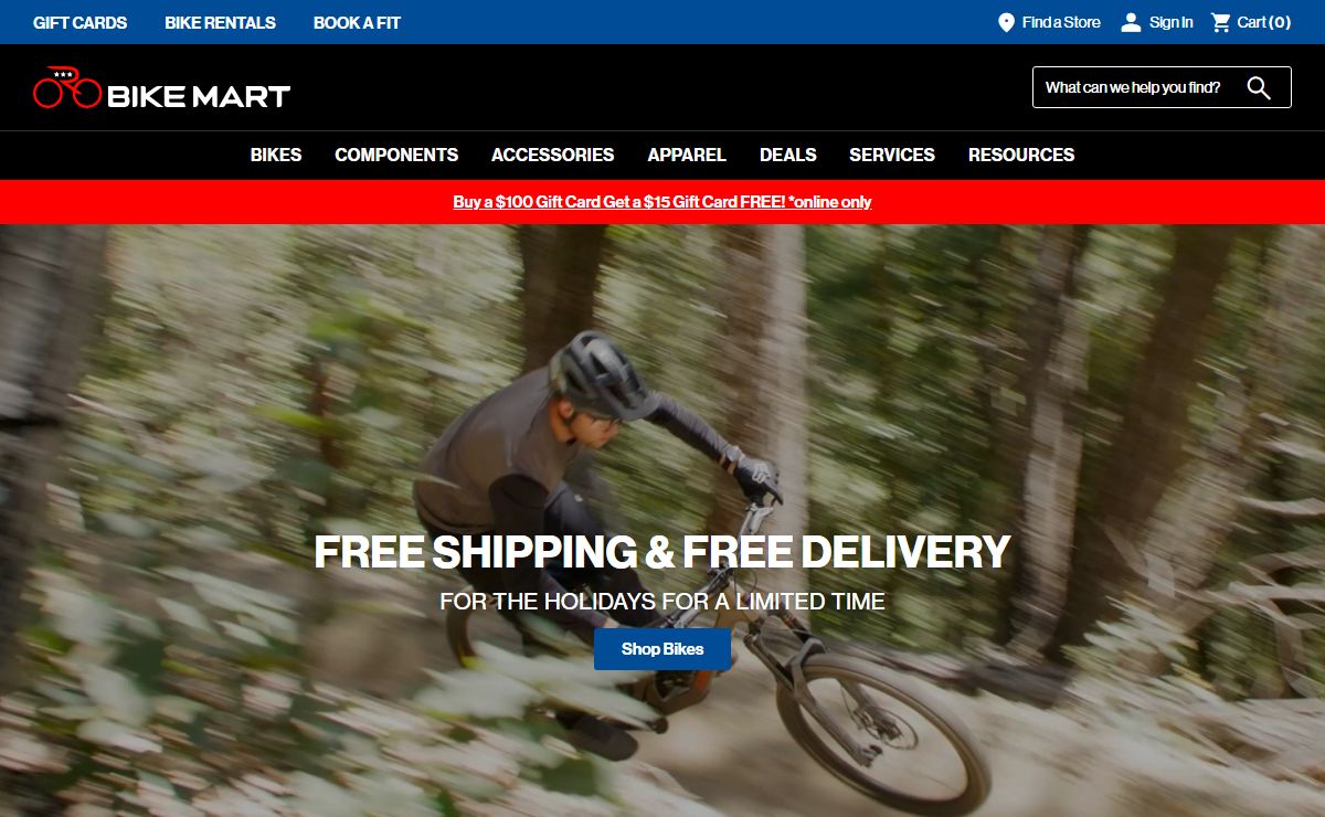 Bike Mart Holiday Homepage