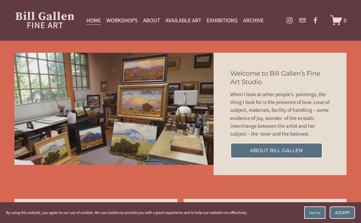 Bill Gallen Fine Art - Plein Air, Landscape Painter and Teacher - Santa Fe, NM