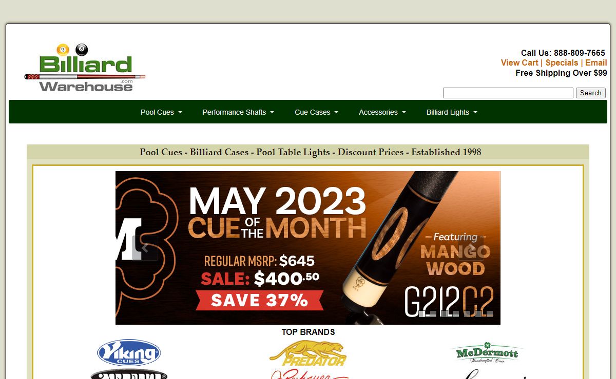 Pool Cues, Billiard Cases and More