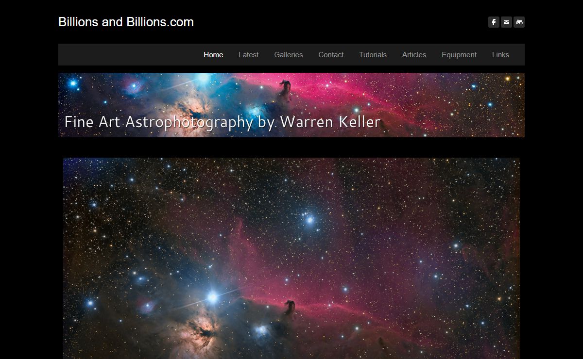 Billions and Billions.com - Homepage of Warren Keller - Fine Art Astrophotographer