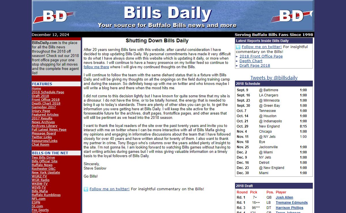Bills Daily - www.billsdaily.com - Your source for news about the Buffalo Bills football team