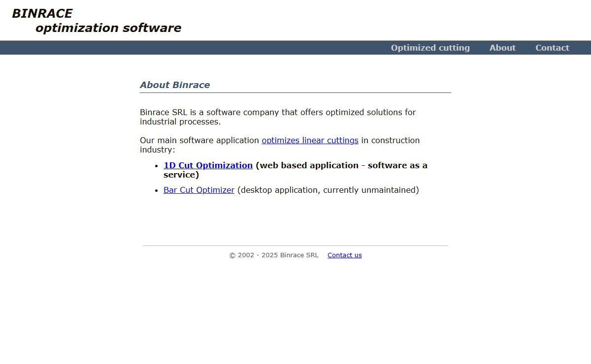 Binrace - software applications for optimizing business and industrial processes