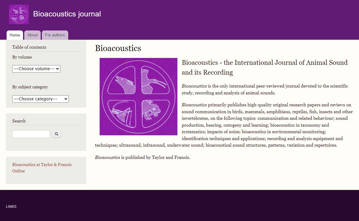 Bioacoustics | Bioacoustics journal