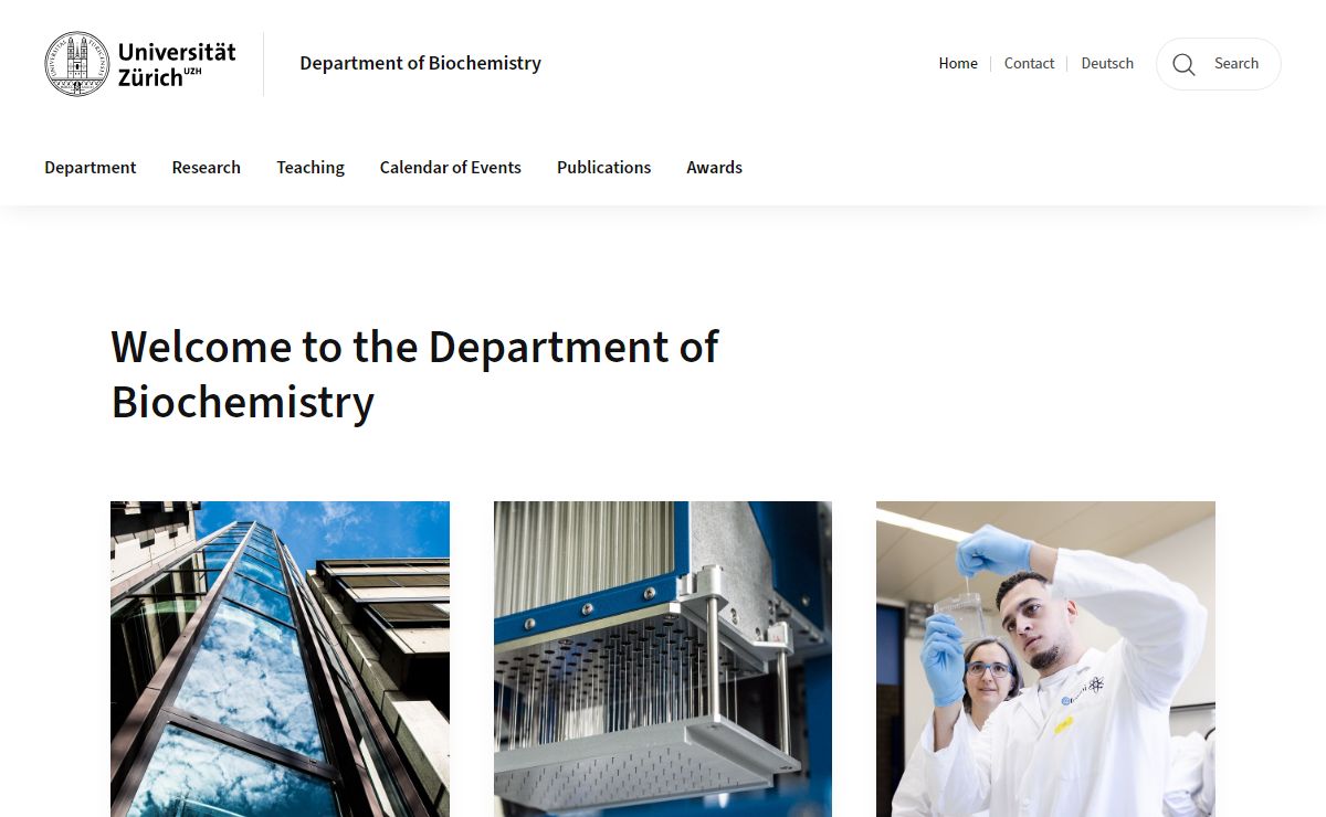 Welcome to the Department of Biochemistry | Department of Biochemistry | UZH