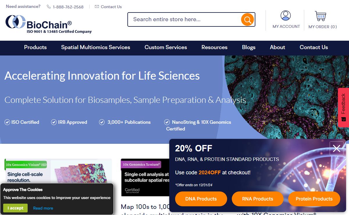 Biospecimens, Reagents, Kits & More | BioChain Institute Inc.