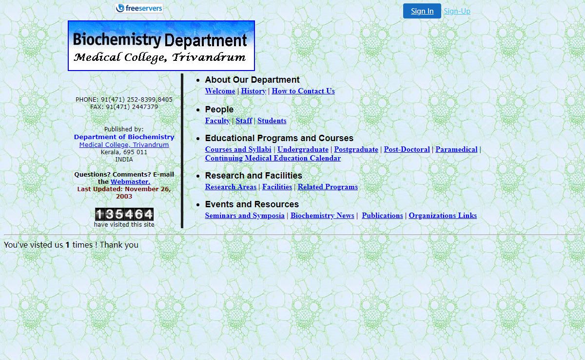 Biochemistry Department,Trivandrum Medical College