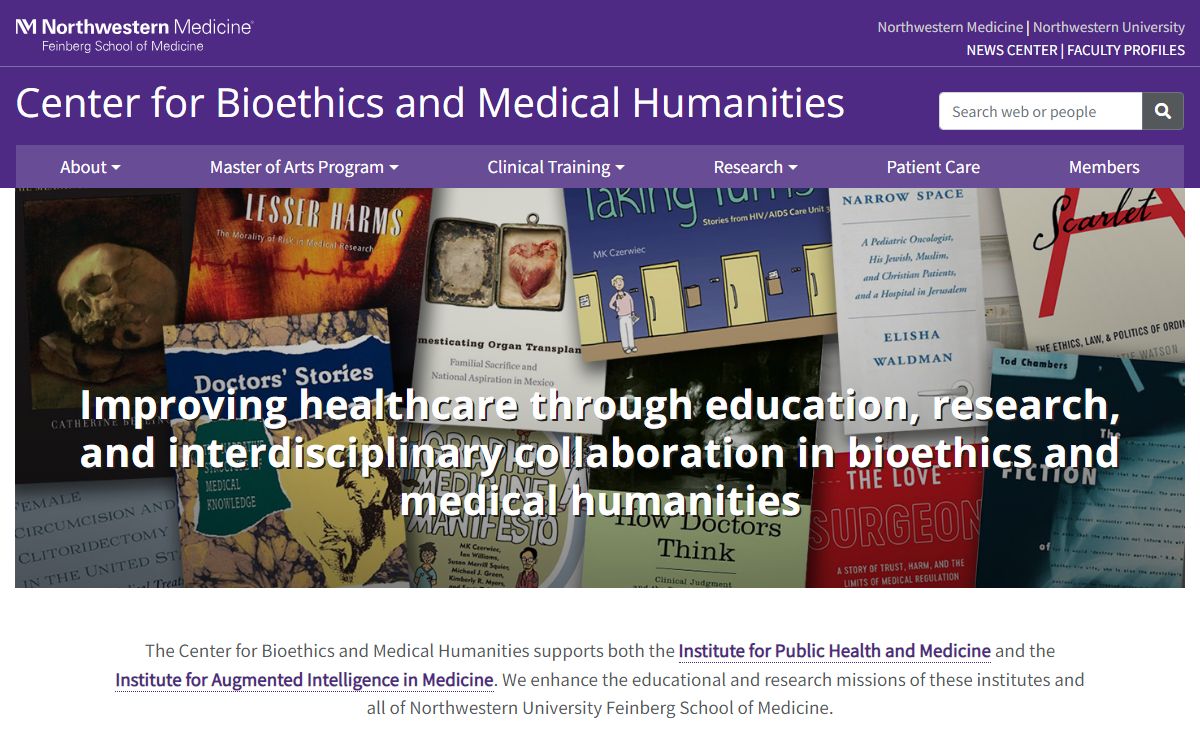 Home: Center for Bioethics and Medical Humanities: Feinberg School of Medicine