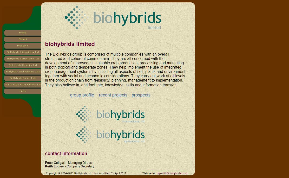 BioHybrids Ltd - temperate and tropical agriculture consultants in sustainable tropical crop production, horticulture, tree crops (cashew oil palm coffee cocoa)