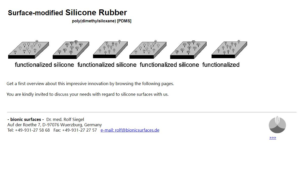 Surface-modified Silicone Rubber equipped with functional groups - an impressive innovation