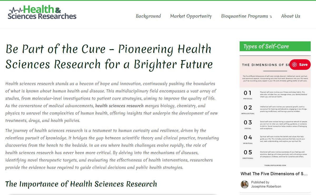 Health & Sciences Researches - Next Generation Explorations