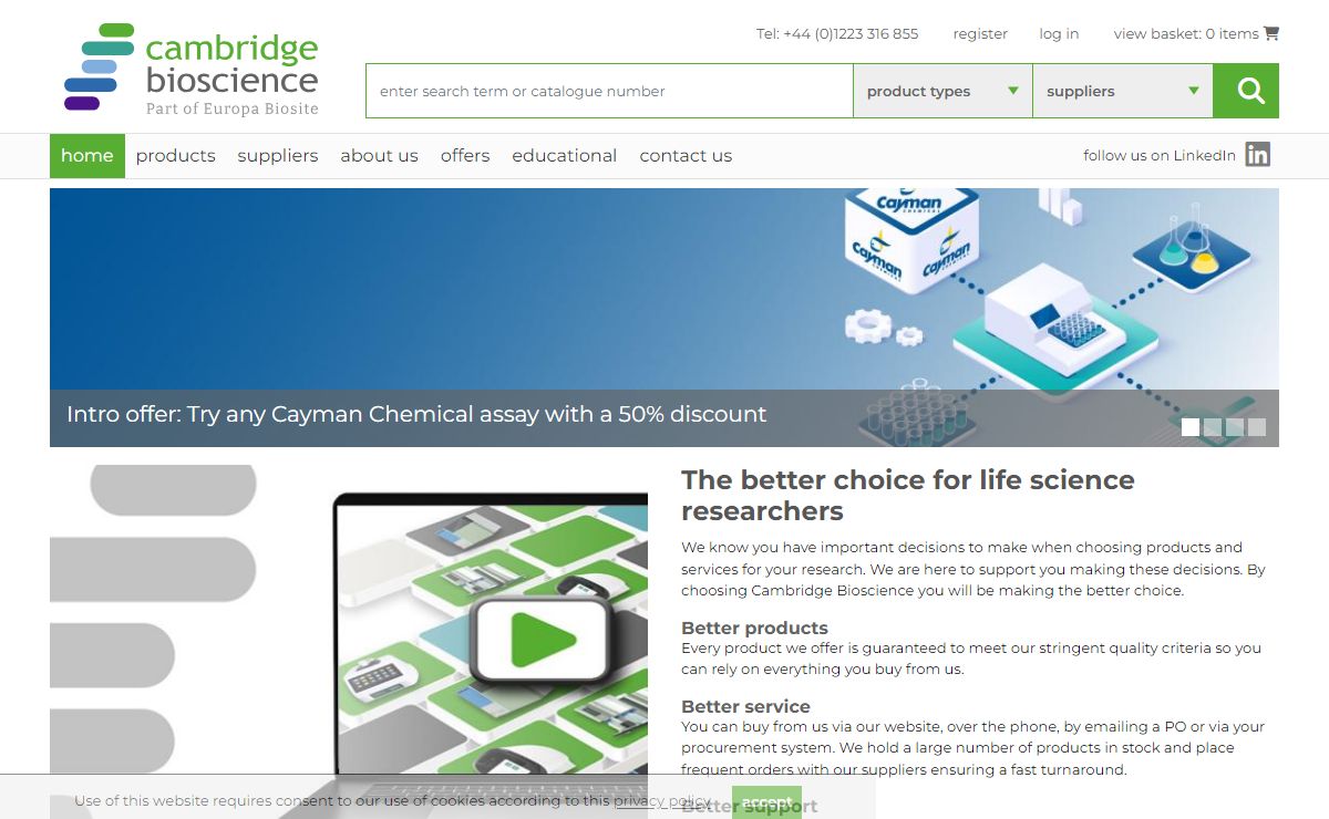 Cambridge Bioscience: UK-based specialist life science distributor